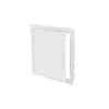 The 12 in. x 12 in. Metal Access Door by Go Build, The Fastest Way To Build, features a plain white design with a simple square shape, perfect for wall or ceiling installations. Its minimalistic and clean look is ideal for both industrial and commercial settings.